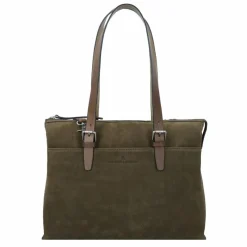 Castelijn & Beerens Nubuck Schultertasche Leder 40 cm Laptopfach