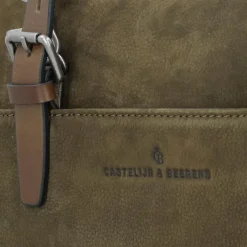 Castelijn & Beerens Nubuck Schultertasche Leder 40 cm Laptopfach