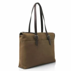 Castelijn & Beerens Nubuck Schultertasche Leder 40 cm Laptopfach