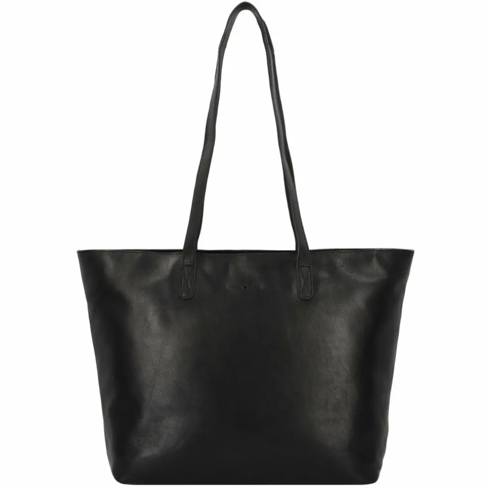 Greenburry Pure Black Shopper Tasche Leder 35 cm Laptopfach