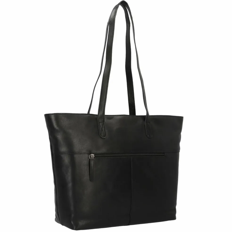 Greenburry Pure Black Shopper Tasche Leder 35 cm Laptopfach