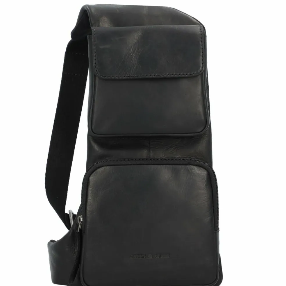 Greenburry Pure Black Umhängetasche Leder 16 cm