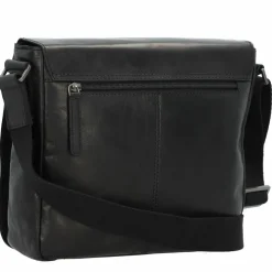 Greenburry Pure Black Umhängetasche Leder 26 cm