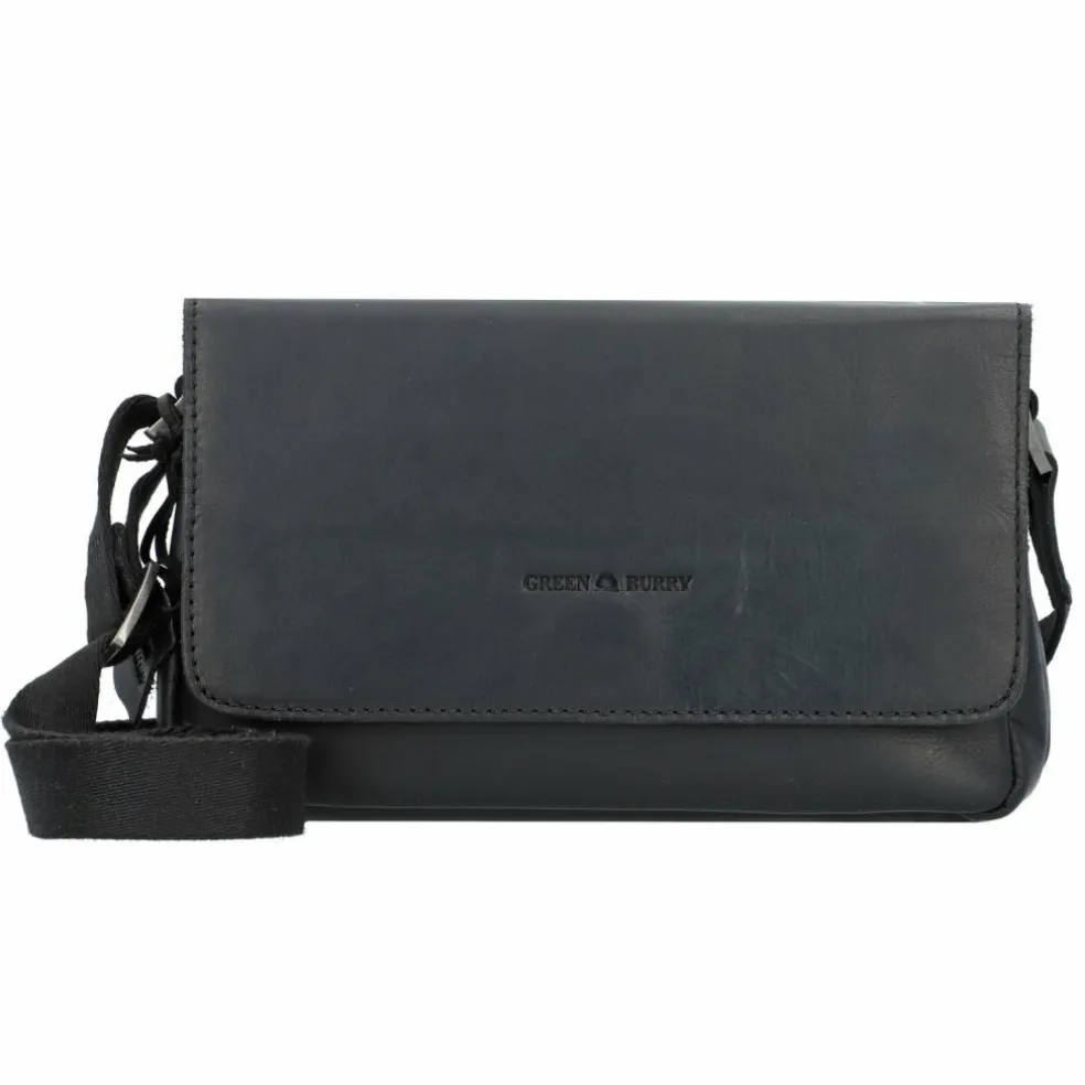 Greenburry Pure Black Umhängetasche Leder 23 cm