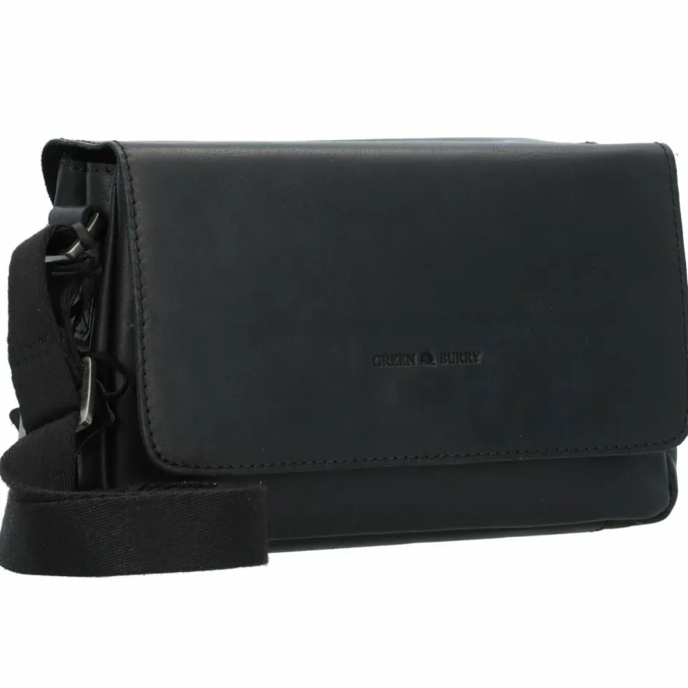 Greenburry Pure Black Umhängetasche Leder 23 cm