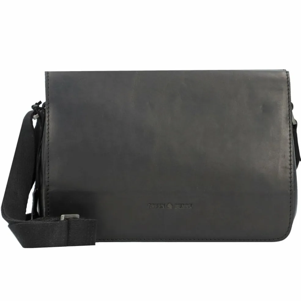 Greenburry Pure Black Umhängetasche Leder 25 cm
