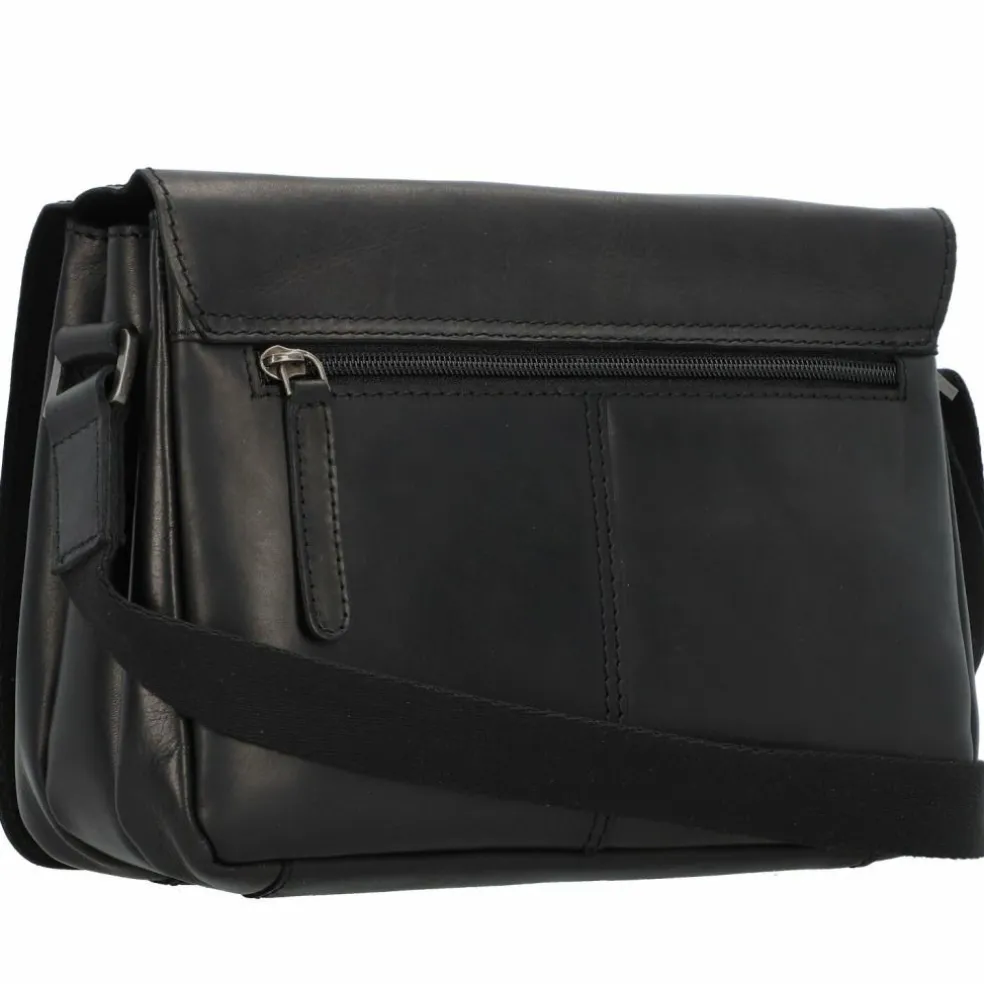 Greenburry Pure Black Umhängetasche Leder 25 cm