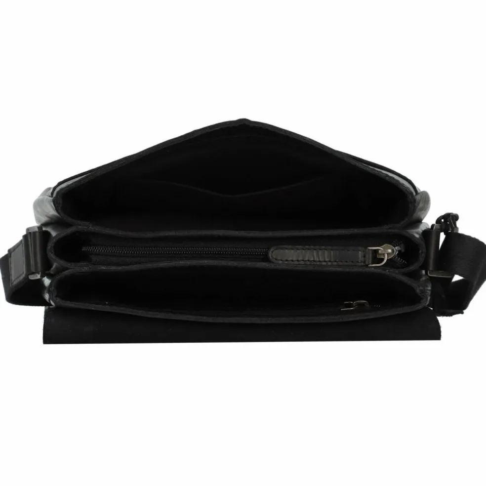 Greenburry Pure Black Umhängetasche Leder 25 cm