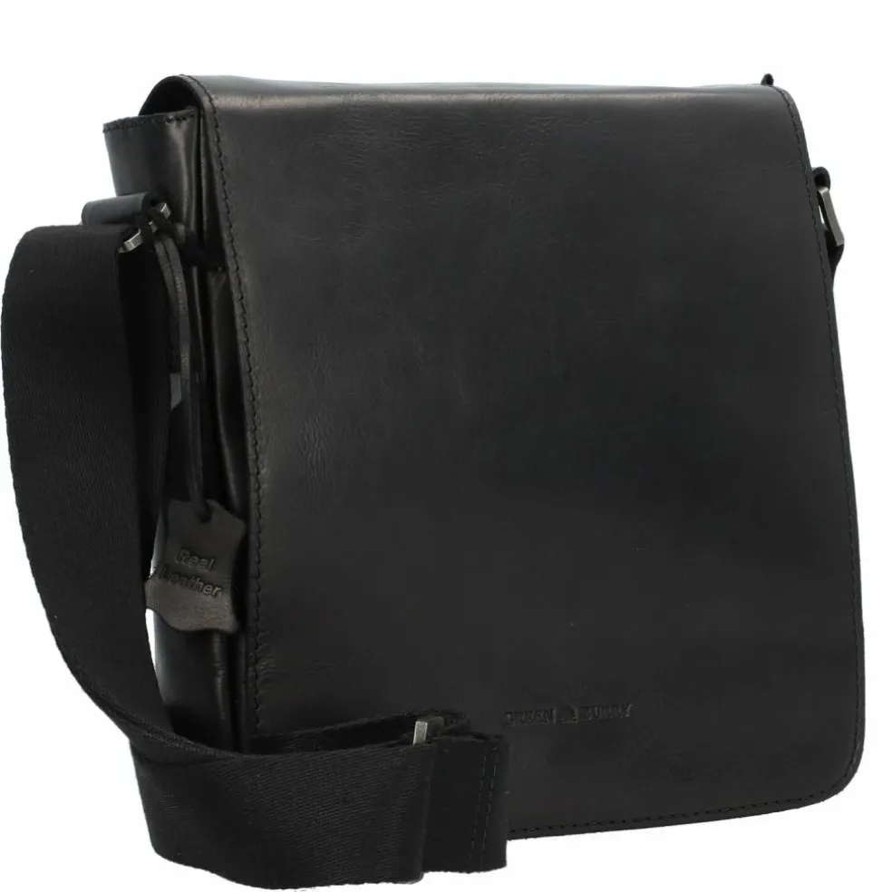 Greenburry Pure Black Umhängetasche Leder 22 cm