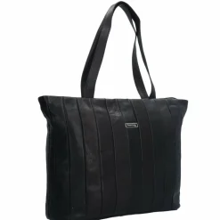 Greenland Nature Black Nappa Shopper Tasche Leder 37 cm