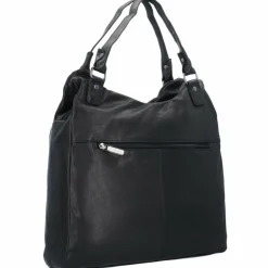 Greenland Nature Black Nappa Schultertasche Leder 38 cm