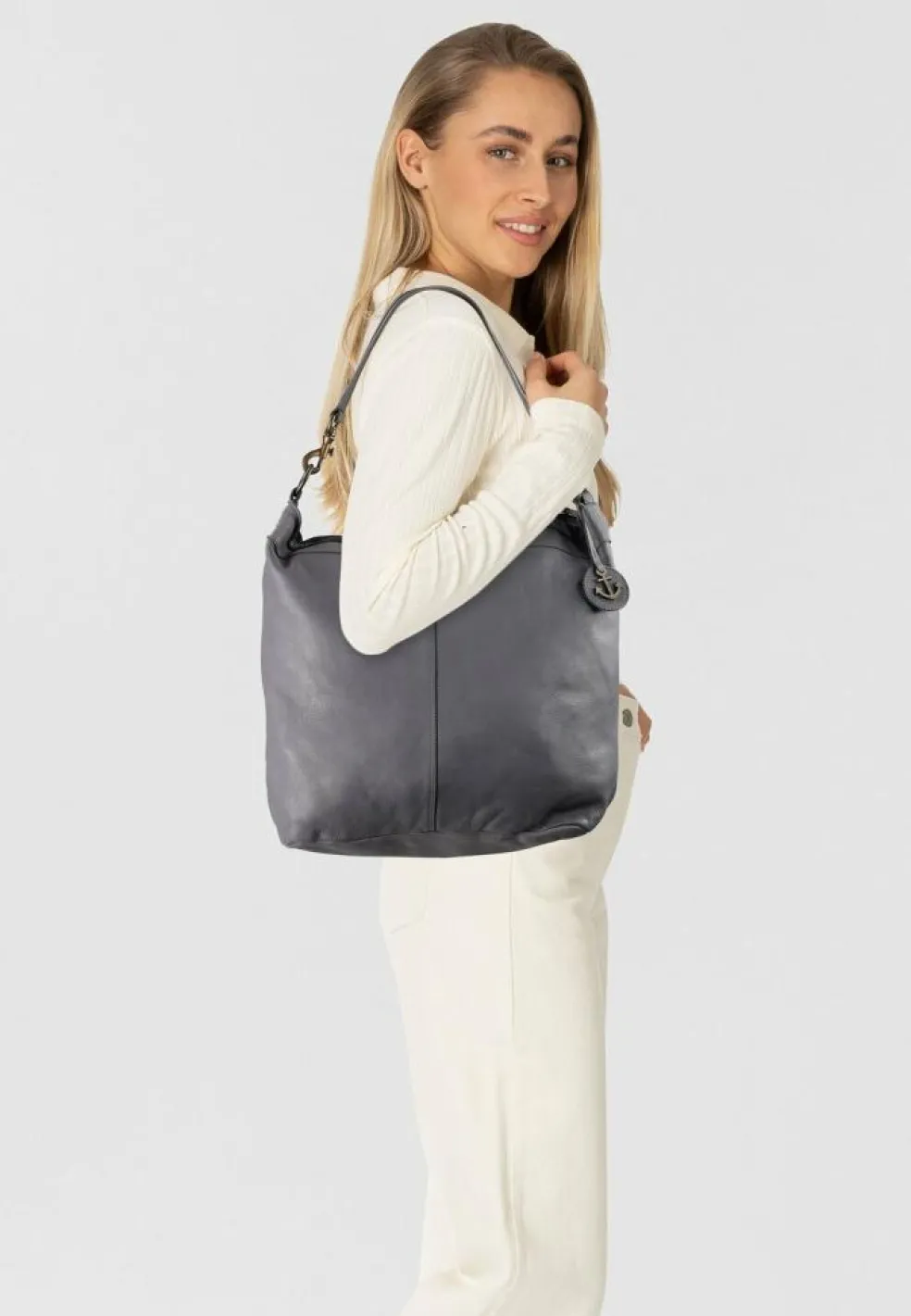 Harbour 2nd Anchor Love Schultertasche Leder 46 cm