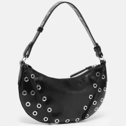 LES VISIONNAIRES Enya Mini Rivet Schultertasche Leder 27 cm