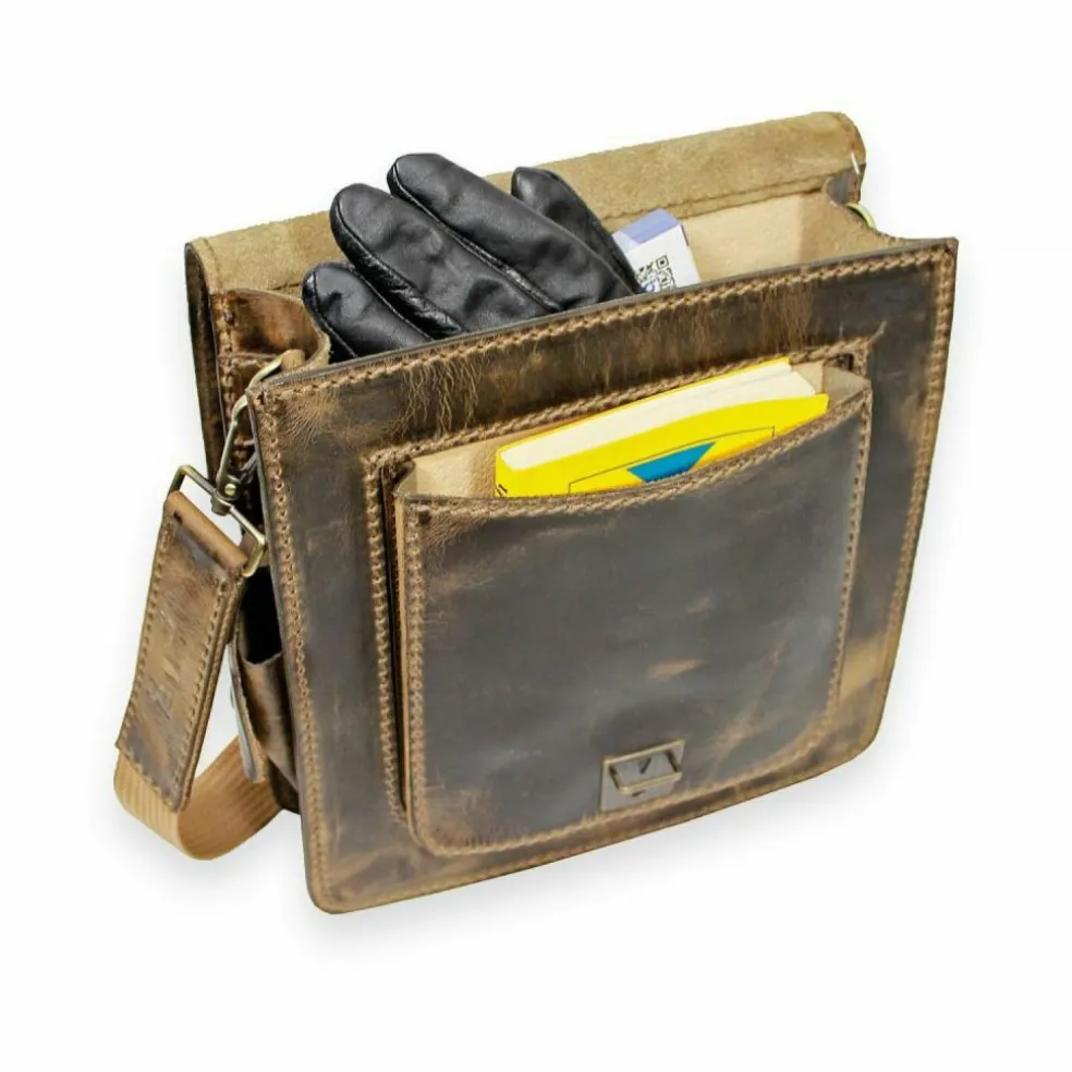 Mika Handtasche Umhängetasche Leder 26 cm