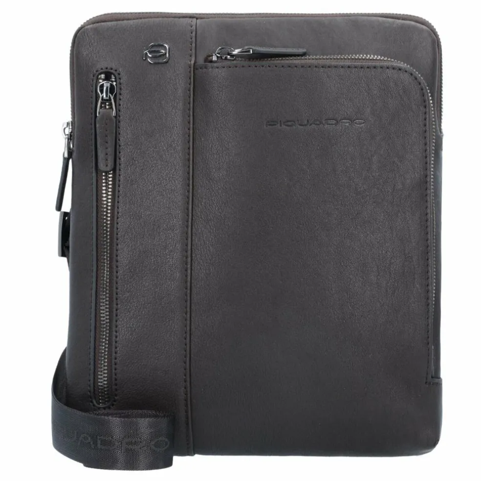Piquadro Black Square Umhängetasche Leder 24 cm