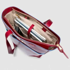 Piquadro Blue Square Schultertasche RFID Schutz Leder 30 cm Laptopfach