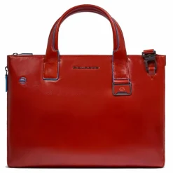 Piquadro Blue Square Shopper Tasche Leder 38 cm Laptopfach mit Dehnfalte