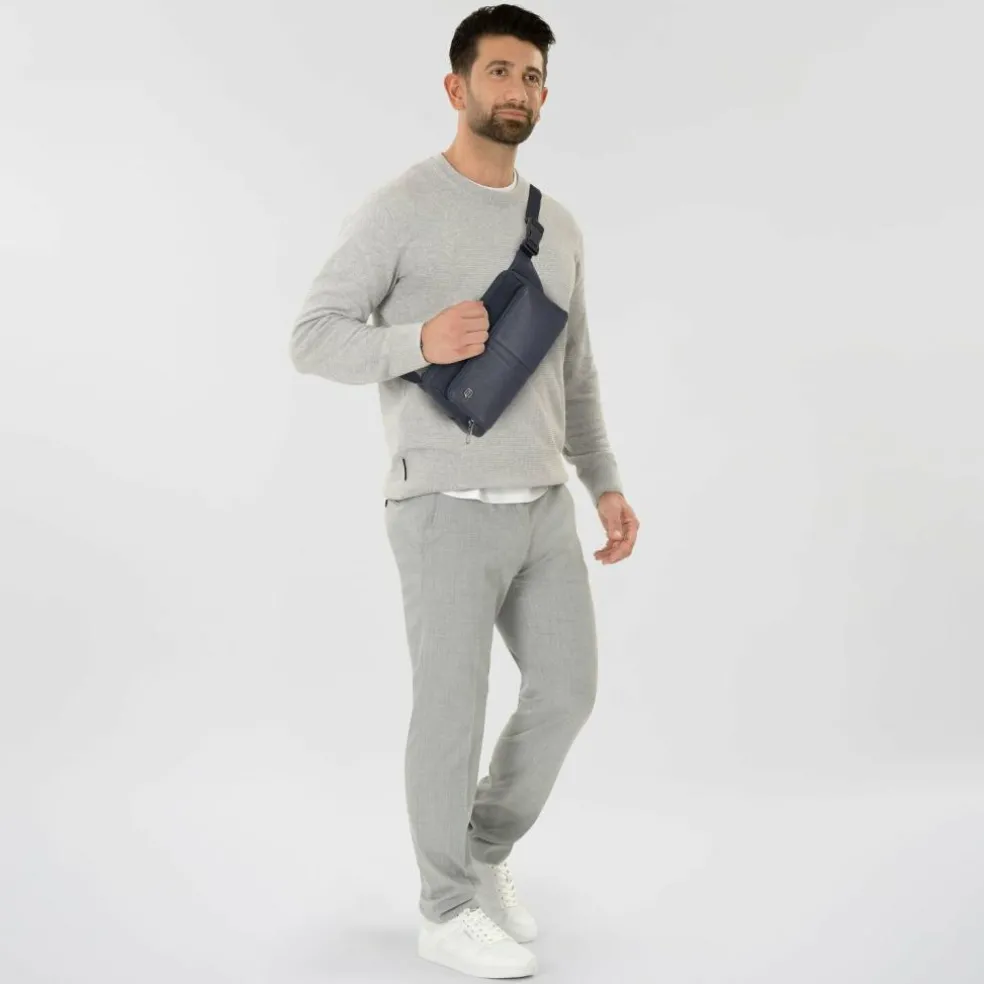 Piquadro Wollem Gürteltasche RFID Schutz Leder 27 cm