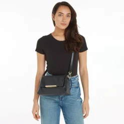 Tommy Hilfiger TH Plaque Schultertasche Leder 26 cm